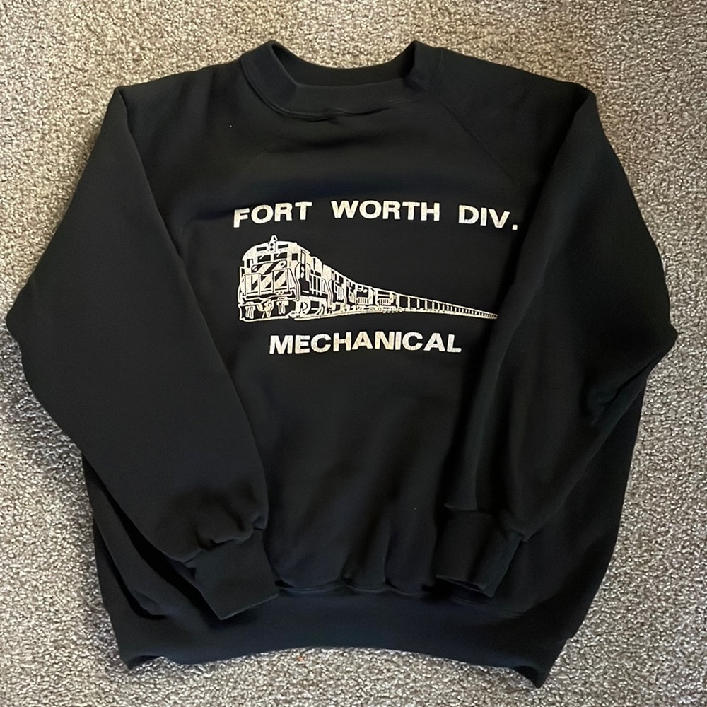 Vintage Burlington Northern Railroad Fort Worth Sweatshirt Crewneck Train L